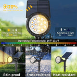 Solar Spot Lights Outdoor, 4 Modes/8 Pack Solar Spotlights Waterproof, 180° Adjustable Powered Landscape Lights, Outdoor Solar Lights for Yard Garden Pathway Flag Tree Wall Statue Warm White