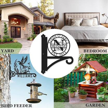Custom Metal Plant Hanger Decorative Wall Mothers Day Gifts | Personalized Name Hooks for Hanging Plant | Customizable Indoor & Outdoor Wall Hanger for Hanging Lanterns, Flower Basket