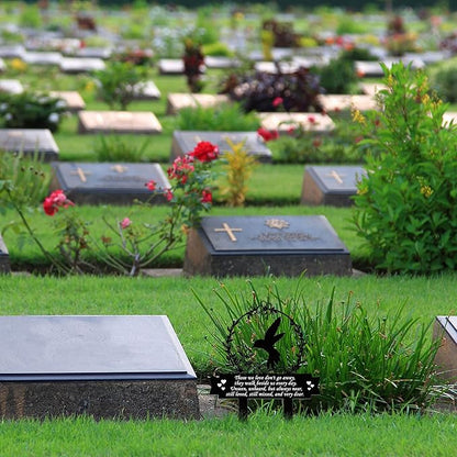 Geelin Memorial Stakes Cemetery Decorations for Grave Hummingbird Grave Marker Memorial Plaques Bird Flower Gift for Loss of Mother Father Outdoors Yard Garden Decor(Love Don't Go)