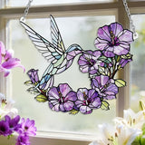 Stained Glass Sun Catchers Indoor Window, 8 in Hummingbird Suncatchers for Windows Hanging, Mother's Day Birthday Gifts for Women Men Mom Nana