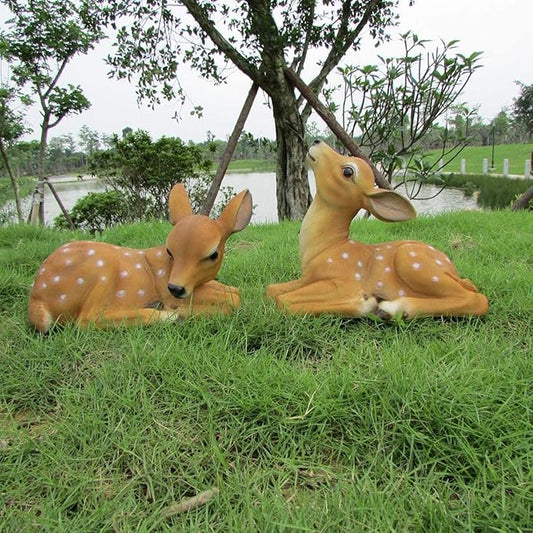 Garden Ornaments Decor Statue Outdoor,for Friends Gifts Art Ornaments Decor Crafts Figurines Collectible Prop Vivid Animal Figurines Arts Real Life Fallow Deer Statue Fawn Resin Sculpture
