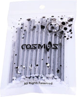 Cosmos Pack of 30 Wind Chime Tubes for Home Garden Outdoor Hanging Decorations, 3 Different Length, Silver Tone Color Solid Tubes