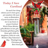 KY&BOSAM Cardinal Wind Chime for Outside Stained Glass Sympathy Wind Chimes Memorial Wind Chime for Loss of Loved One Mother Father Condolence Remembrance,Sympathy Gift Home Outdoor Garden Patio Decor