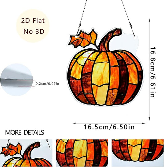 Fall Pumpkin Ornaments Colorful Window Hanging Decorations Home Wall Decor for Indoor Outdoor