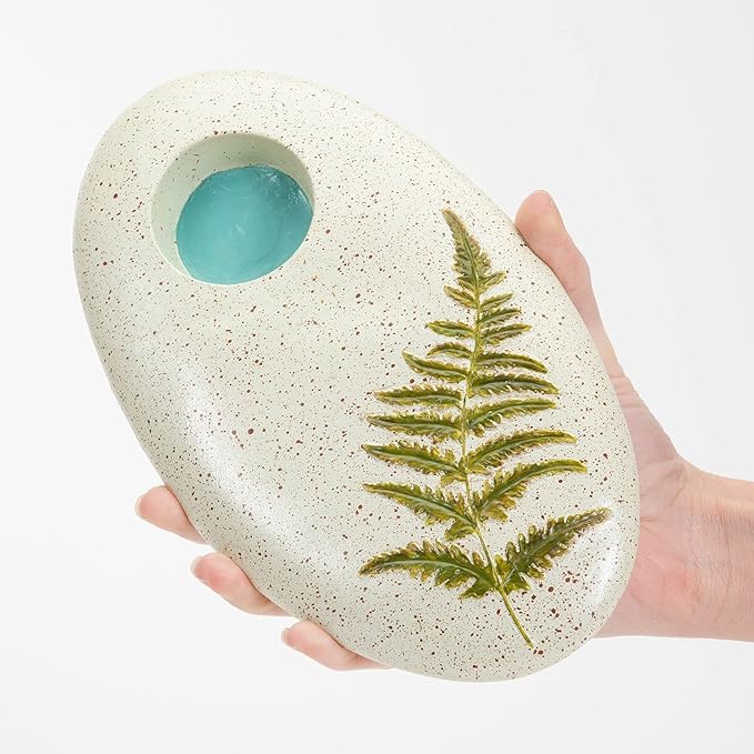 Bits and Pieces - Butterfly Puddler Garden Stone - Lawn Decoration Puddle Painted Water Holder