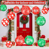 Flasoo 12 Pack Giant Inflatable Christmas Ornaments for Outdoor Decoration, Big Christmas Balls for Front Door Yard Tree Hanging (9 Inch, 12 Inch, 16 Inch)