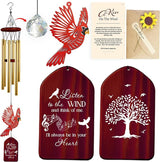 30'' Memorial Crystal Wind Chimes Loss of Mom Dad Grandparent Sympathy Cardinal Bird Keepsake Weatherproof Windchime Remembrance Gift in Memory Loved Ones for Window Outdoor Garden Decor HW2-RW