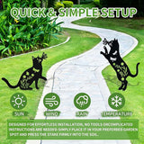 Outdoor cat Metal Garden Statue Black cat Silhouette Outdoor Garden Decoration Outdoor cat Statue for Lawn Yard, cat Art Animal Garden Pile, Lawn Yard Art