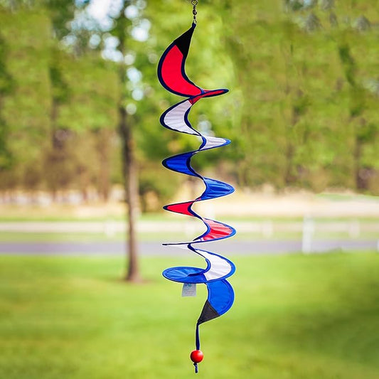 In The Breeze 4246 Red, White and Blue, 24-Inch Patriotic Curlie Wind Spinner, 24 Inch