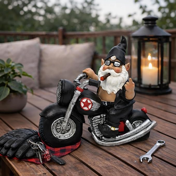 TISEJOY Garden Gnomes Statues 8",Garden Gnomes Outdoor,Gnomes Decorations for Yard, Gnome Garden Statue Indoor and Outdoor, Gnome Sculptures for Desk Patio Backyard and Windowsill,Garden Gifts for Mom