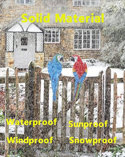 2Pcs Large Parrot Decor Outdoor Tiki Bar Decorations Realistic Parrot Statues for Outside Lifelike Bird Fake Macaw Sculptures Garden Patio Yard Law Tropical Tree Wall Decoration(Blue, Red)
