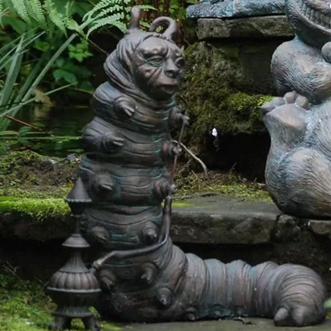 Alice in Wonderland Outdoor Statues 5 PCS Set | Ideal Wonderland Gifts & Party Decor - Durable Resin Figurines for Garden, Patio, Lawn & Indoor Alice in Wonderland Decor
