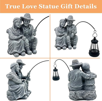 Teaeeno Couple Decor Outdoor Solor Light, Timeless Moments for A Lifelong Partnership, Gifts for Garden/Patio Decor, Essential Gifts for First Love/Anniversaries,Creating A Romantic Ambiance(Stone)