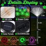 Tujoe 6 Pcs St. Patrick's Day Solar Firework Stake Lights 180 LED 8 Modes Waterproof LED Sparkler Lights Outdoor Decoration for Irish Garden Patio Yard Pathway Walkway Lawn, Green