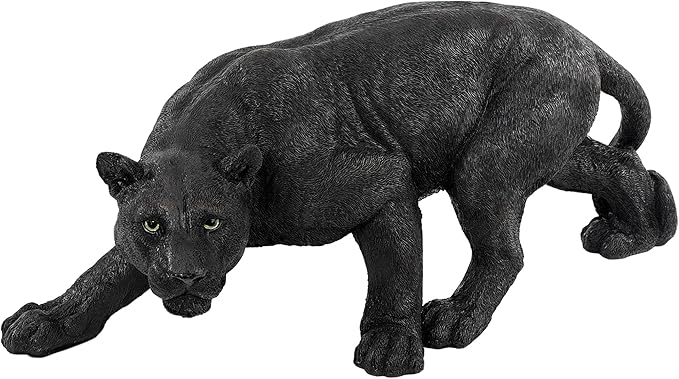 Design Toscano Shadowed Predator Black Panther Garden Statue, Medium 26 Inch, Polyresin, Black