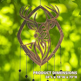VP Home 29" H Rustic Whitetail Deer Wind Chimes for Outside Unique Whitetail Deer Windchimes Outdoor Decorations Garden Decor Deer Gift for Women, Mom, Grandma, Unisex