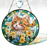 Custom Pet Portrait Stained Glass Window Hanging, Memorial Decoration Suncatcher from Photo, Loss of Dog & Cat Gift, Sympathy Bereavement Keepsake for Dog Lover, Cat Mom Gift for Women