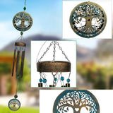 Solar Tree of Life Wind Chimes,46.5" Sympathy Wind Chimes Outdoor Deep Tone Unique for Mom Women Grandma, Memorial Retirement Gifts, Garden Patio Balcony Yard Home Decor