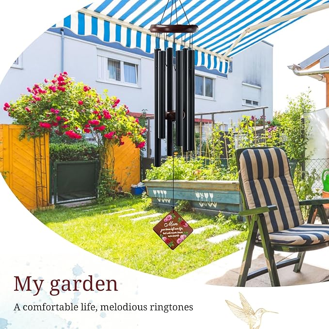 Windchime for Mother, 36" Memorial Wind Chimes for Loss of Mom, Sympathy Windchime in Memory of Mother, Bereavement Sympathy Gifts for Loss of Mom, Outside Garden Patio