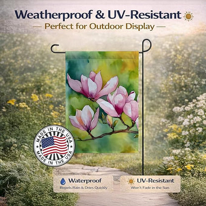 Caroline's Treasures Mississippi Magnolia in Watercolor Garden Flag Mailbox Flag Decorative Yard Flag Banner Outside Patio Artwork Yard Flower Beds, Garden Size, Multicolor