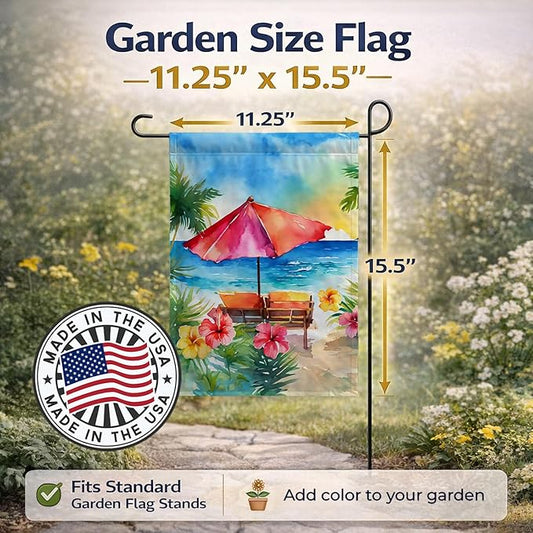 Caroline's Treasures Hawaii Hawaiian Hibiscus in Watercolor Garden Flag Mailbox Flag Decorative Yard Flag Banner Outside Patio Artwork Yard Flower Beds, Garden Size, Multicolor