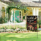 AVOIN colorlife Wild and Free Garden Flag 12x18 Inch Double Sided Outside, Mushroom Moon and Moth Yard Outdoor Flag