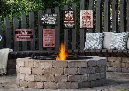 Backyard Patio BBQ Firepit 12 x 8 inch Meat temperature Magnet Sign (1-Weiners)