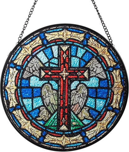 Sun Catcher Stained Glass Window Hanging 8 inch Suncatcher Wall Art Home Decor Sun Catchers Decoration for Garden Home Housewarming Gifts