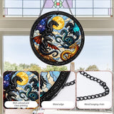 Rngmsi Stained Glass Window Hanging, 7.8″ Dragon Sun Catchers Art Decor Indoor Window, Decorative Suncatchers Hanging Ornaments Home Garden Birthday Gift for Men
