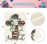 AVOIN colorlife God Bless America Stars and Stripes House Flag 28x40 Inch Double Sided, Memorial Day 4th of July Patriotic Lily Cross Yard Outdoor Decoration