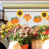 Glitzhome 18" H Set of 6 Metal Fall Harvest Yard Signs with Stakes,Thanksgiving Pumpkin Sunflower Maple Leaf Garden Stakes Welcome Standing Signs for Autumn Lawn Walkway Holiday Outdoor Decor