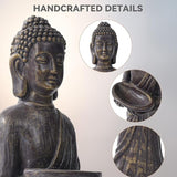 42" Extra-Large Buddha Outdoor Statue, Tall Zen Meditative Buddha Figures, Durable Weatherproof MGO Sculpture for Garden, Patio, Yard, Porch or Indoor, Gold-Black Antique Finish Home Decor Gift