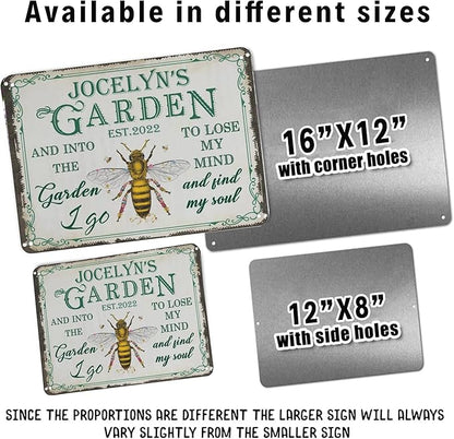 Customize Metal Signs with Name Garden Sign Personalized Waterproof Vintage Decorative Metal Print for Wall Decor Home Garden Ideas Gifts Made in USA