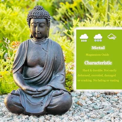 15" Buddha Statue Outdoor, Buddha Statues for Home Decor Indoor, Zen Decor Buda Garden Statues for Yard, Patio Gift