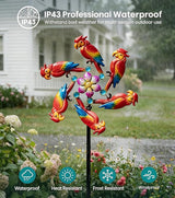 44" Parrot Garden Wind Spinners - Metal Outdoor Stakes Kinetic Wind Spinner Windmills Decor, Wind Sculpture Yard Art Decorations for Patio, Lawn & Garden