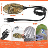 1 Pack Upgrade Bird Bath Heater for Outdoors in Winter, Pond Deicer 60 Watts Birdbath Deicer Water Heater Thermostatically Controlled with Auto Shut off Function for Patio Lawn (Army Green)