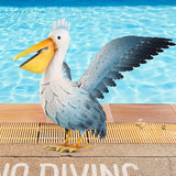 Ratuor Metal Pelican Garden Statue Outdoor Decor, Metal Yard Art Decoration Coastal Bird Garden Decor Lawn Ornament for Porch Patio