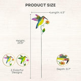 Hummingbird Metal Garden Stakes – 2 Pcs Vibrant Yard Decor with Colorful Design – Durable Lawn Outdoor Plant Picks for Flower Beds, Pathways, or Plant Pots – Great Gift for Garden & Nature Lovers
