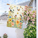 Baccessor Spring Floral Birds House Flag Double Sided 28x40 Inch Burlap,Flower Butterflies Large Garden Flag Porch Patio Front Entry Yard Seasonal Farmhouse Outside Outdoor Decor