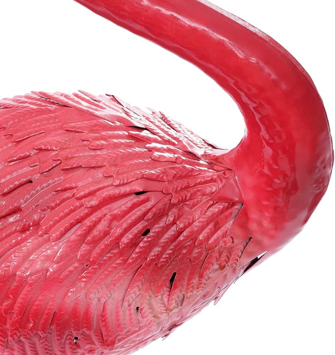 Outdoor Flamingo Garden Statues Set of 1/2/3, Metal Lawn Art Decorations with Rustproof Iron, Lifelike Tropical Bird Sculpture for Yard Patio Terrace Wedding Birthday Gift