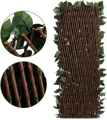 DOEWORKS Expandable Fence Privacy Screen for Balcony Patio Outdoor, 1PC Faux Ivy Fencing Panel for Backdrop Garden Backyard Home Decorations