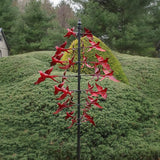 Treasure Gurus Large Red Cardinal Metal Wind Spinner 3D Bird Sculpture Kinetic Garden Yard Art Patio Decor