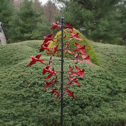Treasure Gurus Large Red Cardinal Metal Wind Spinner 3D Bird Sculpture Kinetic Garden Yard Art Patio Decor