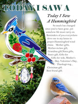 KY&BOSAM Blue Bird Crystal Suncatcher for Windows 8" Hanging Ornaments Stained Glass Wind Chimes with Metal Charms, Colorful Rainbow Prisms Garden Decor for Mom/Grandma, Christmas Wedding Gifts