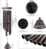 60th Birthday Gifts for Women Men, 60th Birthday Decorations 32” Wind Chimes Outside, 1966/60 Year Old Bday Gift for Women Men