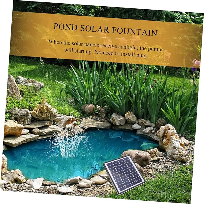 POPETPOP Solar Fountain Set Solar-powered Outdoor Water Pump 380l/h Durable Easy to Clean