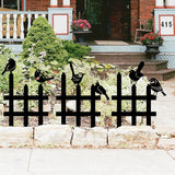 3 Pcs Small Garden Fence with 6 Pieces Birds Decoration, Rustic Garden Decor, Insert Lawn Picket Fence Garden Borders Decorative for Landscape Path Flowerbeds Plant Yard, Outdoor Sculptures Art