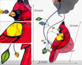 Cardinal Stained Glass Sun Catcher Window Hanging - Handmade Memorial Gifts for Grandma, Women, Mothers Day Ornament (Gifts Ready Packaging) - Red Bird Stain Glass Suncatcher Indoor Decor
