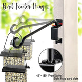 Qiang Ni Plant Hanger Outdoor: 12 Inch Bird Feeder Bracket for Garden Patio Decor - Swivel Adjustable Wall Mount Plant Hook for Hanging Flower Baskets
