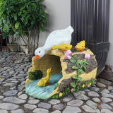 Duck Sculpture Gutter Diverter Rain,Deco Gutter Extension Downspout, Eco-Friendly Resin Statue Gutter Extender Diverter,Splash Block, Perfect Rain Gutter Downspout Extension for 3"x4" Downspouts